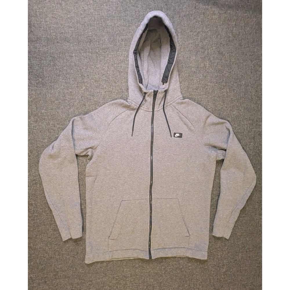 Nike Tech Style Fleece Hoodie Men's Full Zip Gray Athletic Track Sport Sz Large